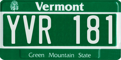 VT license plate YVR181