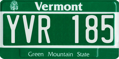 VT license plate YVR185