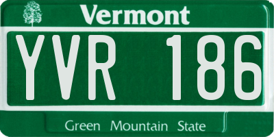 VT license plate YVR186