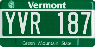 VT license plate YVR187