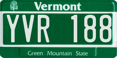 VT license plate YVR188