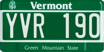 VT license plate YVR190