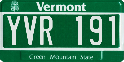 VT license plate YVR191