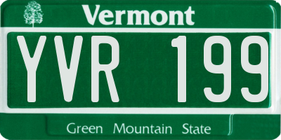 VT license plate YVR199