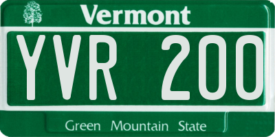 VT license plate YVR200