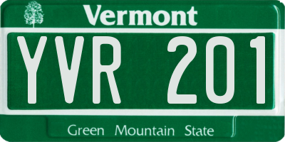VT license plate YVR201