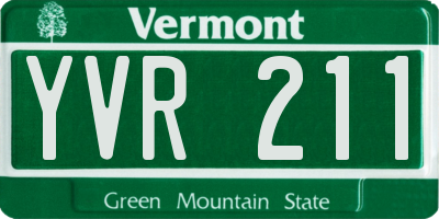 VT license plate YVR211