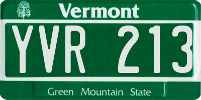 VT license plate YVR213
