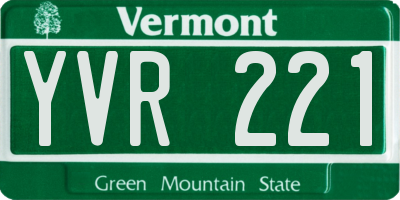 VT license plate YVR221