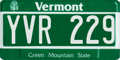 VT license plate YVR229