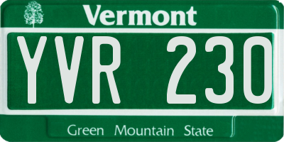 VT license plate YVR230