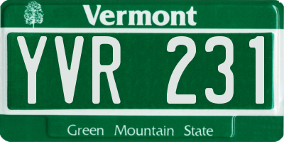 VT license plate YVR231