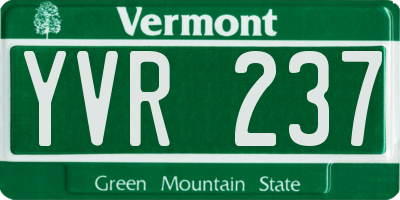 VT license plate YVR237