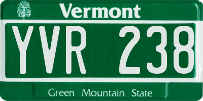 VT license plate YVR238