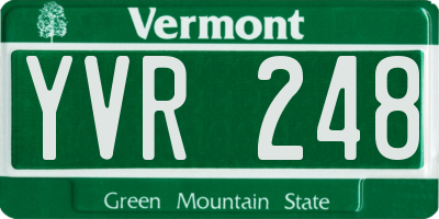 VT license plate YVR248