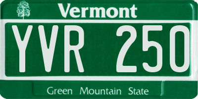VT license plate YVR250