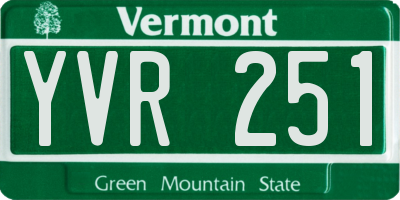 VT license plate YVR251