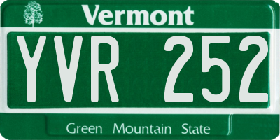 VT license plate YVR252