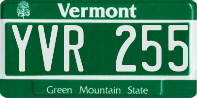 VT license plate YVR255
