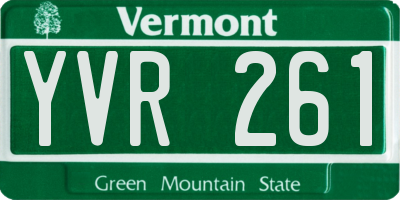 VT license plate YVR261