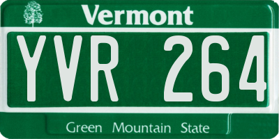 VT license plate YVR264