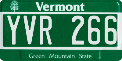 VT license plate YVR266