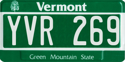 VT license plate YVR269
