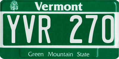 VT license plate YVR270