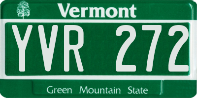 VT license plate YVR272