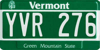 VT license plate YVR276