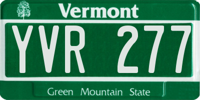 VT license plate YVR277
