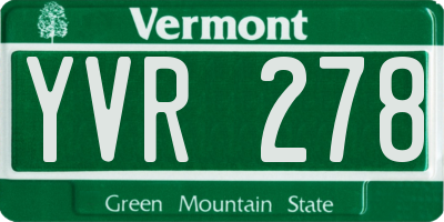 VT license plate YVR278