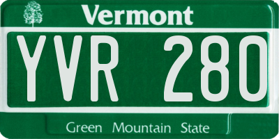 VT license plate YVR280