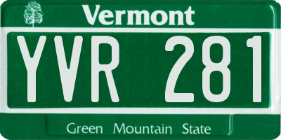 VT license plate YVR281