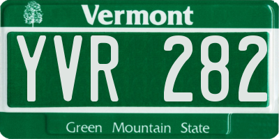 VT license plate YVR282