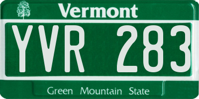 VT license plate YVR283