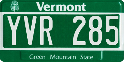 VT license plate YVR285