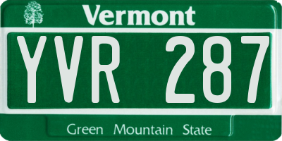 VT license plate YVR287