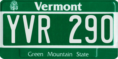 VT license plate YVR290