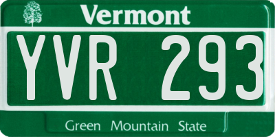 VT license plate YVR293