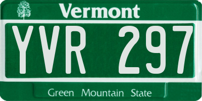 VT license plate YVR297