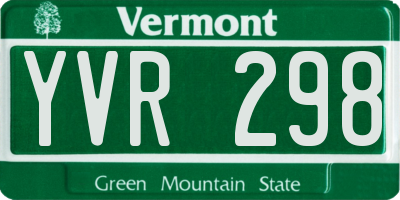 VT license plate YVR298
