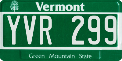 VT license plate YVR299