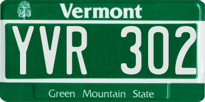 VT license plate YVR302