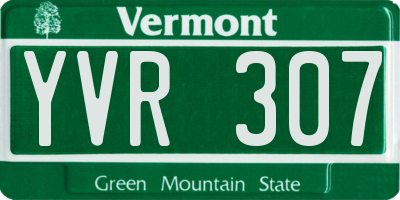 VT license plate YVR307