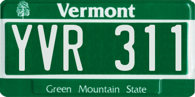 VT license plate YVR311