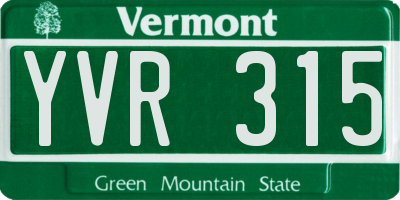VT license plate YVR315