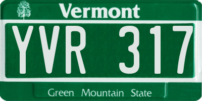 VT license plate YVR317