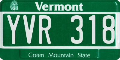 VT license plate YVR318