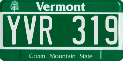 VT license plate YVR319